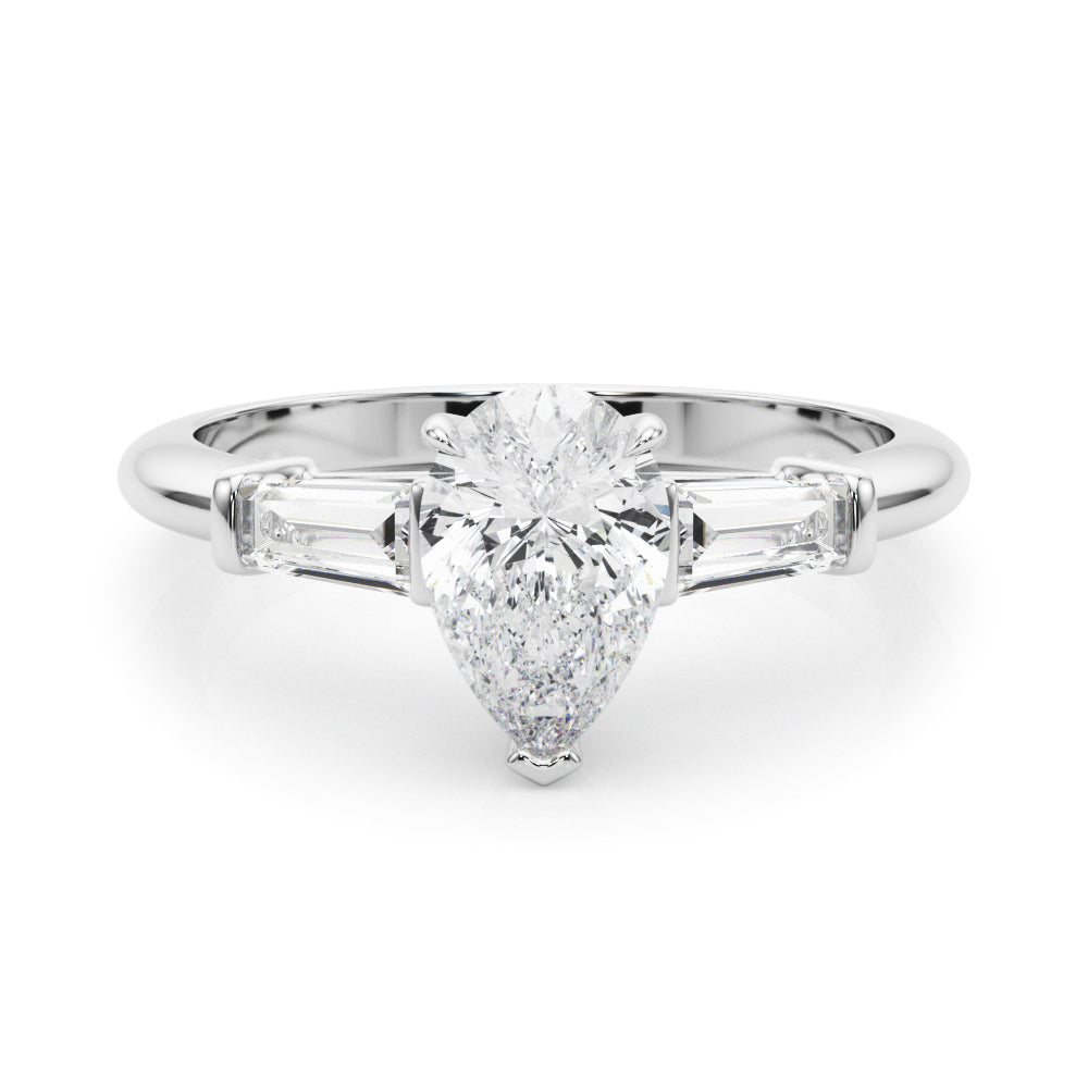 3 Stone Ring Pear Center Taper Baguette Sides - TN85337