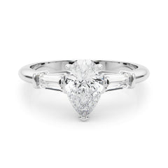 3 Stone Ring Pear Center Taper Baguette Sides - TN85337