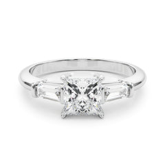 3 Stone Ring Square Center Taper Bagutte Sides - TN85338