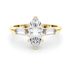 3 Stone Ring Marquise Center Taper Bagutte Sides - TN85339