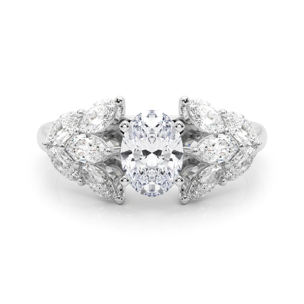 Mq Side Stones Engagement Ring - TN85366