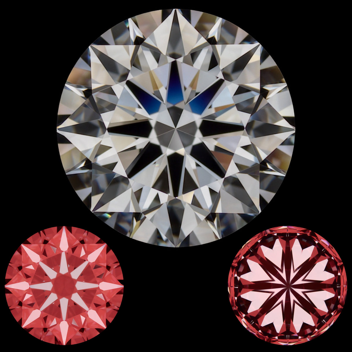 Super Ideal Hearts and Arrows Lab Diamond 2.5ct F VS1 Certified by both GIA and AGS